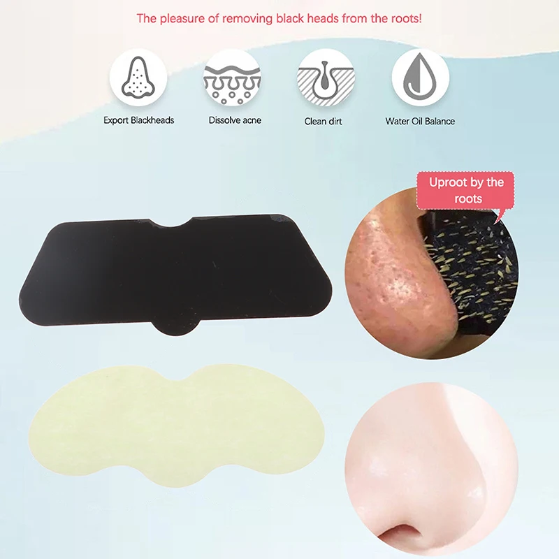 10Pcs Unisex Blackhead Remove Mask Peel Nasal Strips Deep Cleansing Shrink Pore Nose Black Head Remove Stickers Skin Care Mask