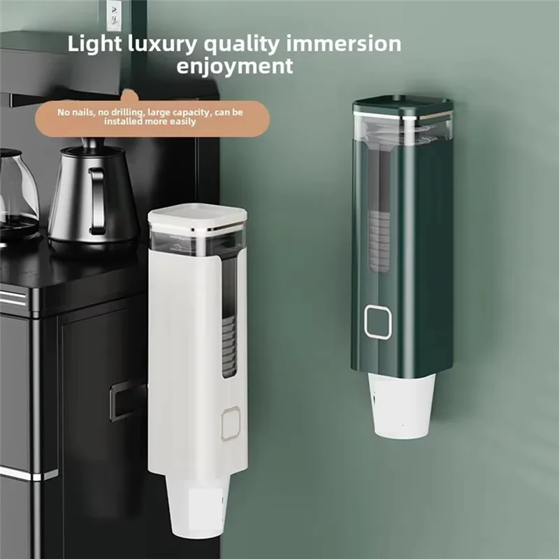 ABZV-Portabicchieri usa e getta Estrattore automatico di tazze Scatola di immagazzinaggio di artefatti per scaffali per tazze d'acqua senza perforazione a parete