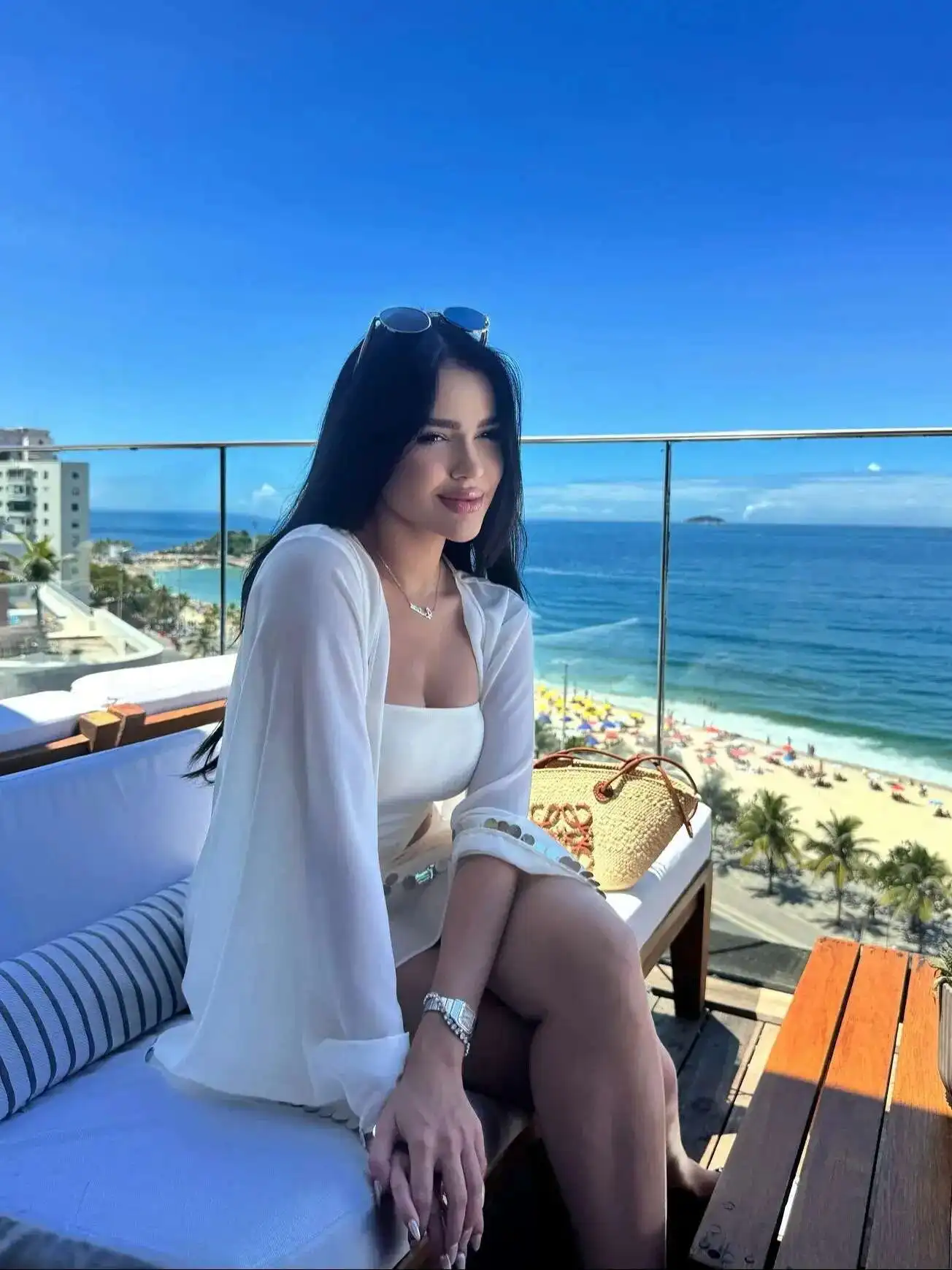 Neue Damen Zweiteiler Einteiler mit langen Ärmeln Pailletten Cover Up Cut Out Bademode Sommer Badeanzug