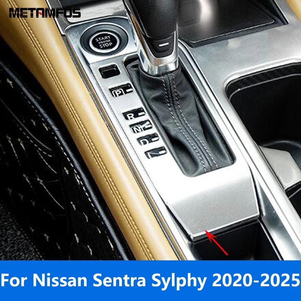 

For Nissan Sentra Sylphy 2020-2023 2024 2025 Stainless Steel Gear Shift Box Panel Cover Trim Sticker Accessories Car Styling