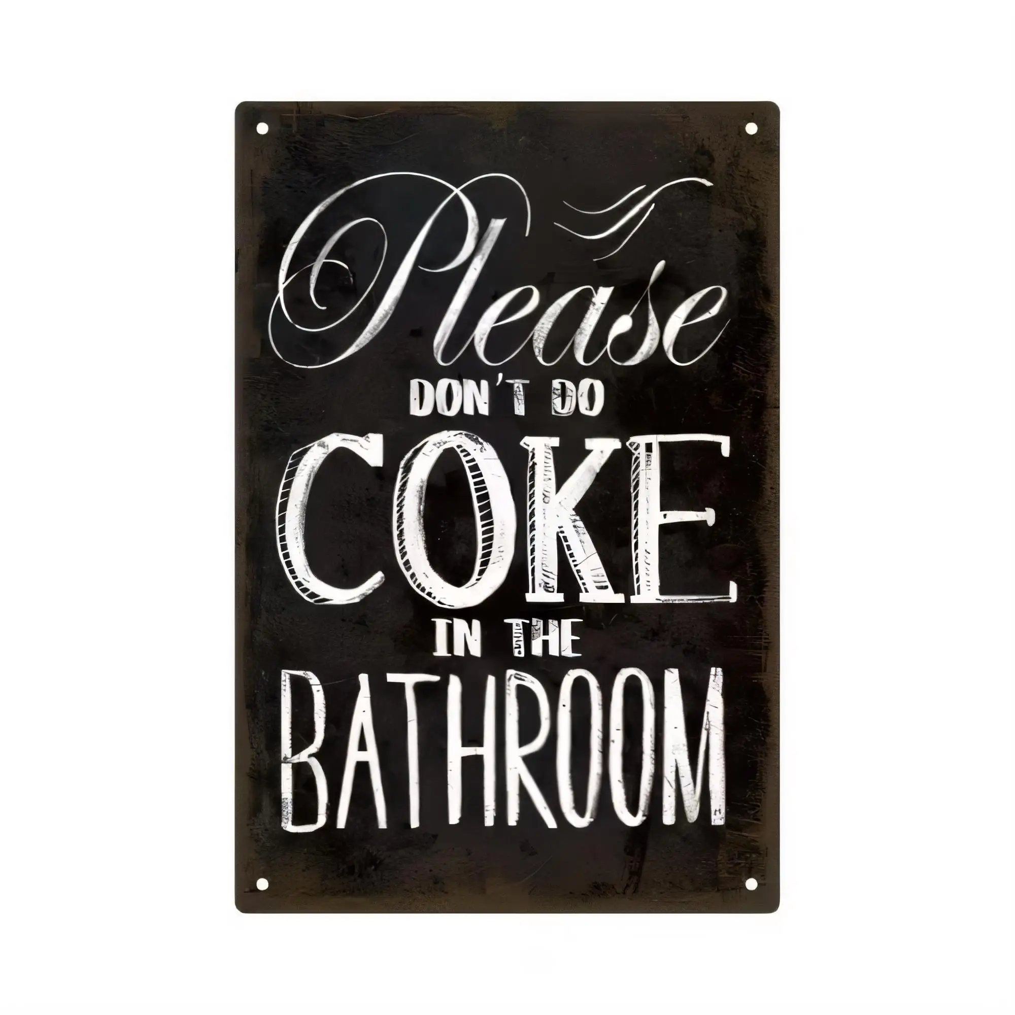 Tin Sign Please Don’t Go Bake In The Bathroom Funny Retro Chalkboard Metal Wall Decor for Home Bar Pub Garage Kitchen Cafe Signa