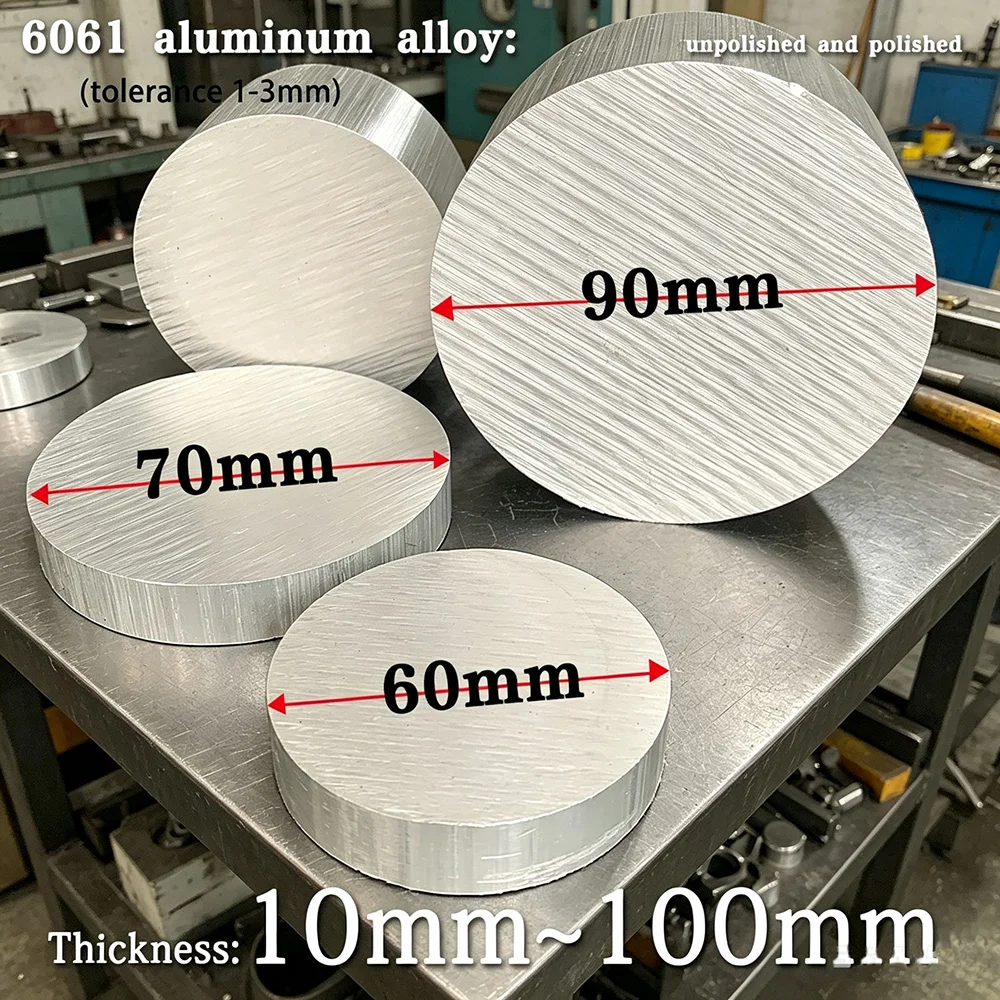 

High quality aluminum alloy round rod, diameter: 60~100mm, length: 10~100mm, widely used, at your own discretion