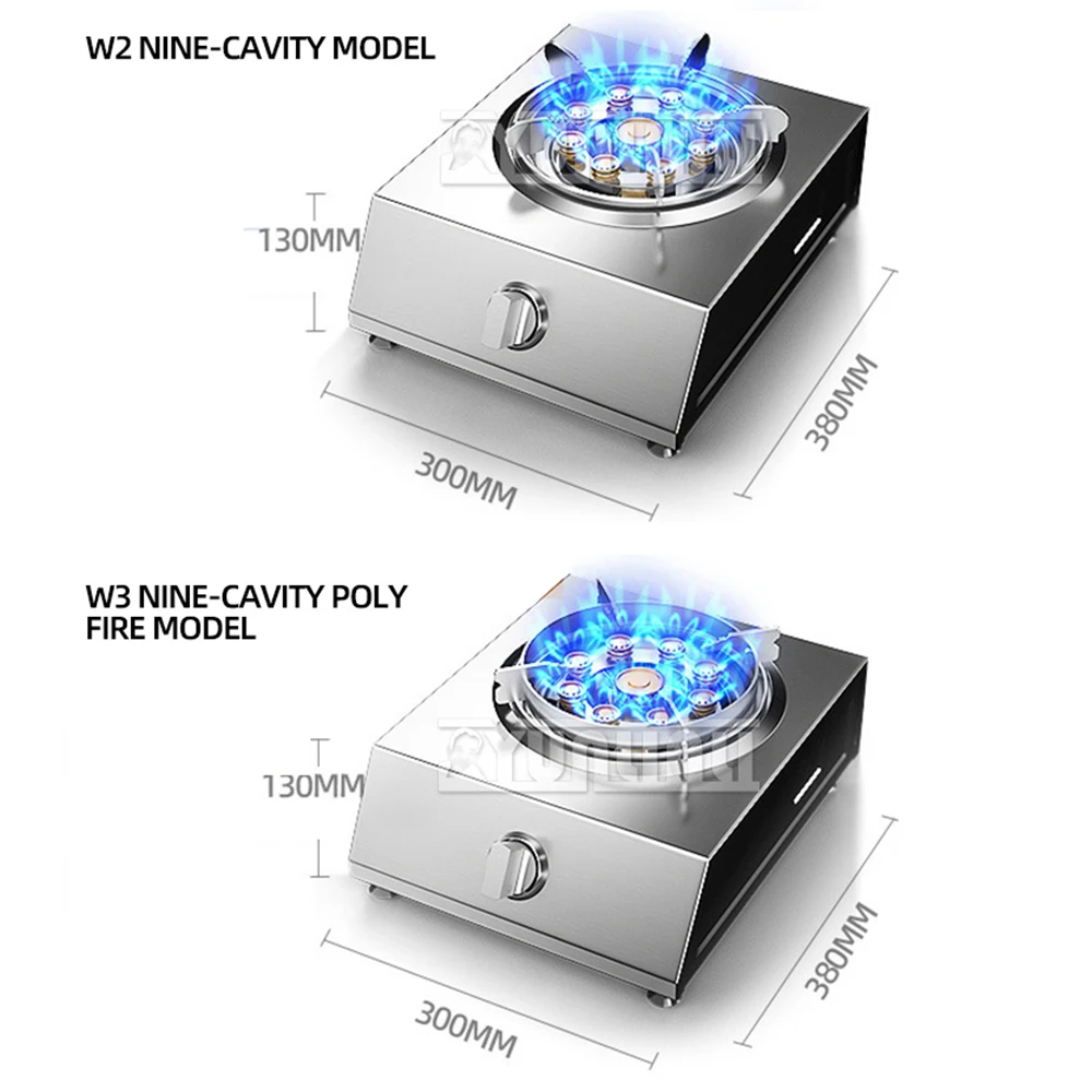 Energy-saving Cooktops Estufas Stainless Steel Gas  Stove Kitchen Single Desktop Gaskocher Flameout Protection