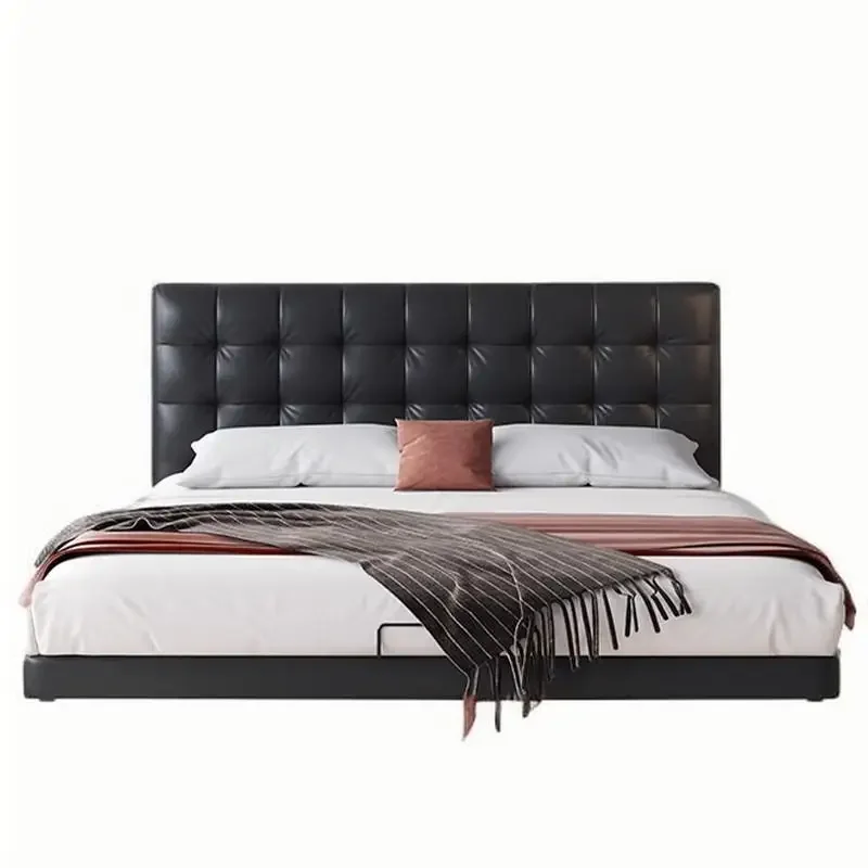 #Bedroom Wood Double Bed Cheap Modern Low Profile Twin Queen Frames Bed House Luxury Storage Cama Matrimonial House Accessories