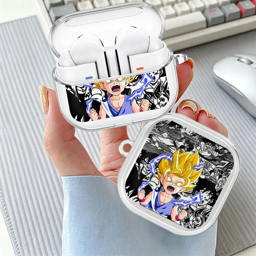 Case For Samsung Galaxy Buds 4Pro Live 2 2Pro 3 FE 4 Pro 3Pro Clear Earphone Cases Cover With Hook Dragon Ball Cool Goku