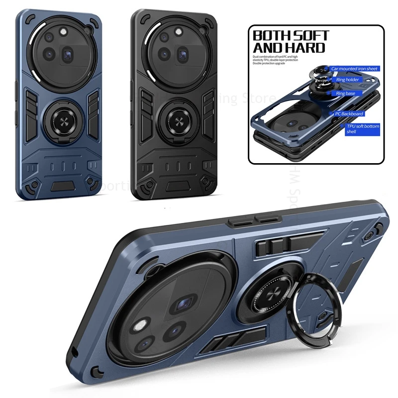 

Military-grade Ring Holder Kickstand Armor Rugged Case For Nothing Phone 3A Pro Heavy Duty Protection Cover For Nothing Phone 3a