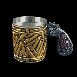Unique, Versatile & Durable - Stainless Steel Pistol Beer Mug with Insulated & Non-Slip Features, Perfect for All Drinks. Great