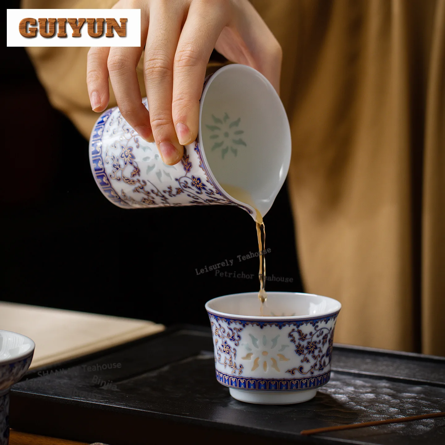 Interlock Branch Lotus Decoration Hollow Out Teacup Aesthetic Tea Bowl Mug Tea-tasting Smelling Cup Jianzhan Master Cups Teaware