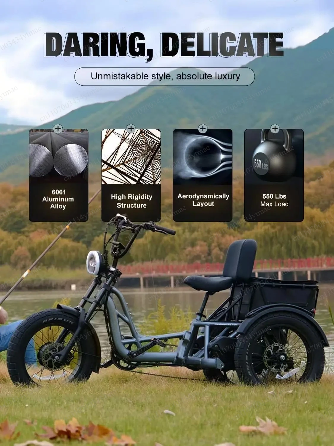 Stable 3-Wheel Elderly Electric Trike with ESC System Ergonomic Seat EU L5e & CPSC Approved