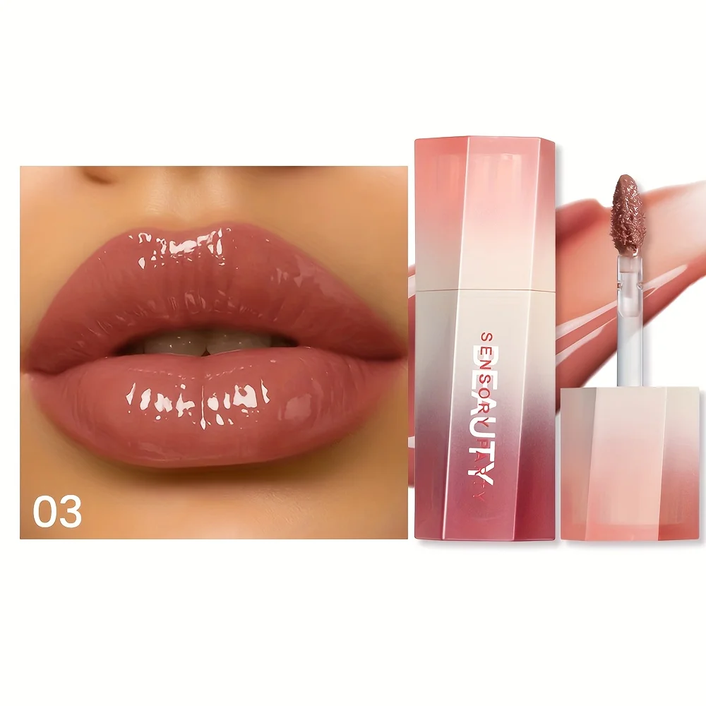 1PC Glossy lip gloss, moisturizing and hydrating lip gloss, creating a non-greasy luster. Suitable for all kinds of makeup looks