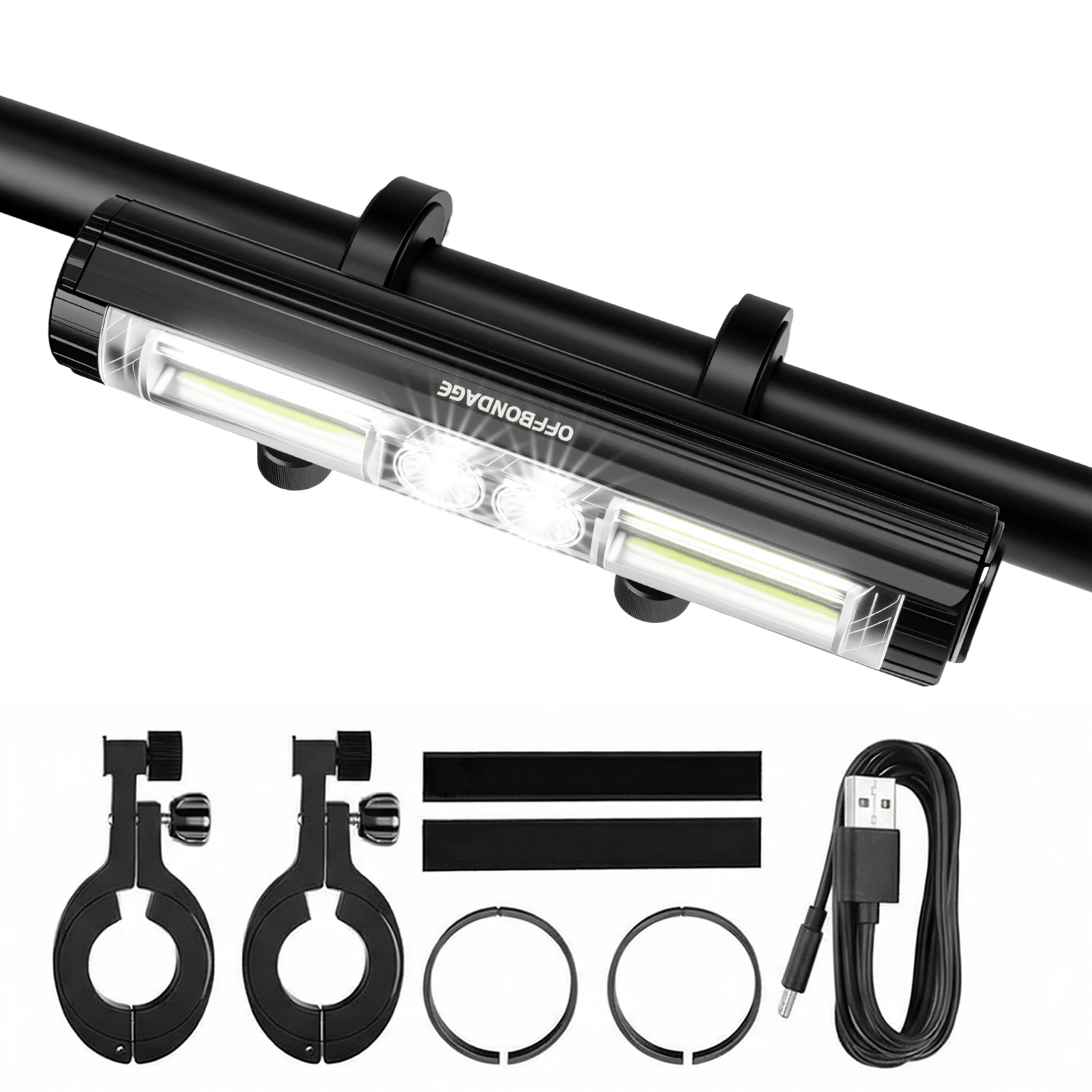 AliExpress OFFBONDAGE 1700LM Bicycle Light Bike Front Light MTB Lamp Waterproof USB Digital Display Bike Headlight Flashlight Ultra-light
