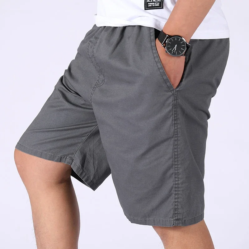 Herren Casual 100% Baumwoll-Shorts Weich Gewaschen Locker Sitzende Bermuda-Shorts Sommer Elastischer Bund Kordelzug-Shorts für Herren Tägliche Kleidung – Detail 17