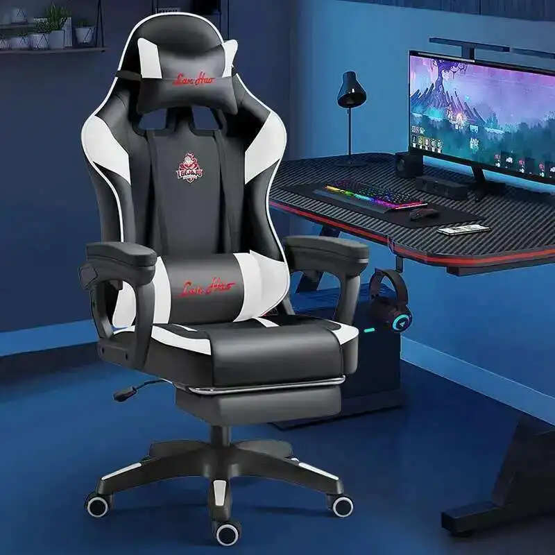 

Blue Footrest Office Chair Ergonomic Pillow Aesthetic Kawaii Gaming Chair Luxury Girls Comfortable Sillas De Oficina Furniture