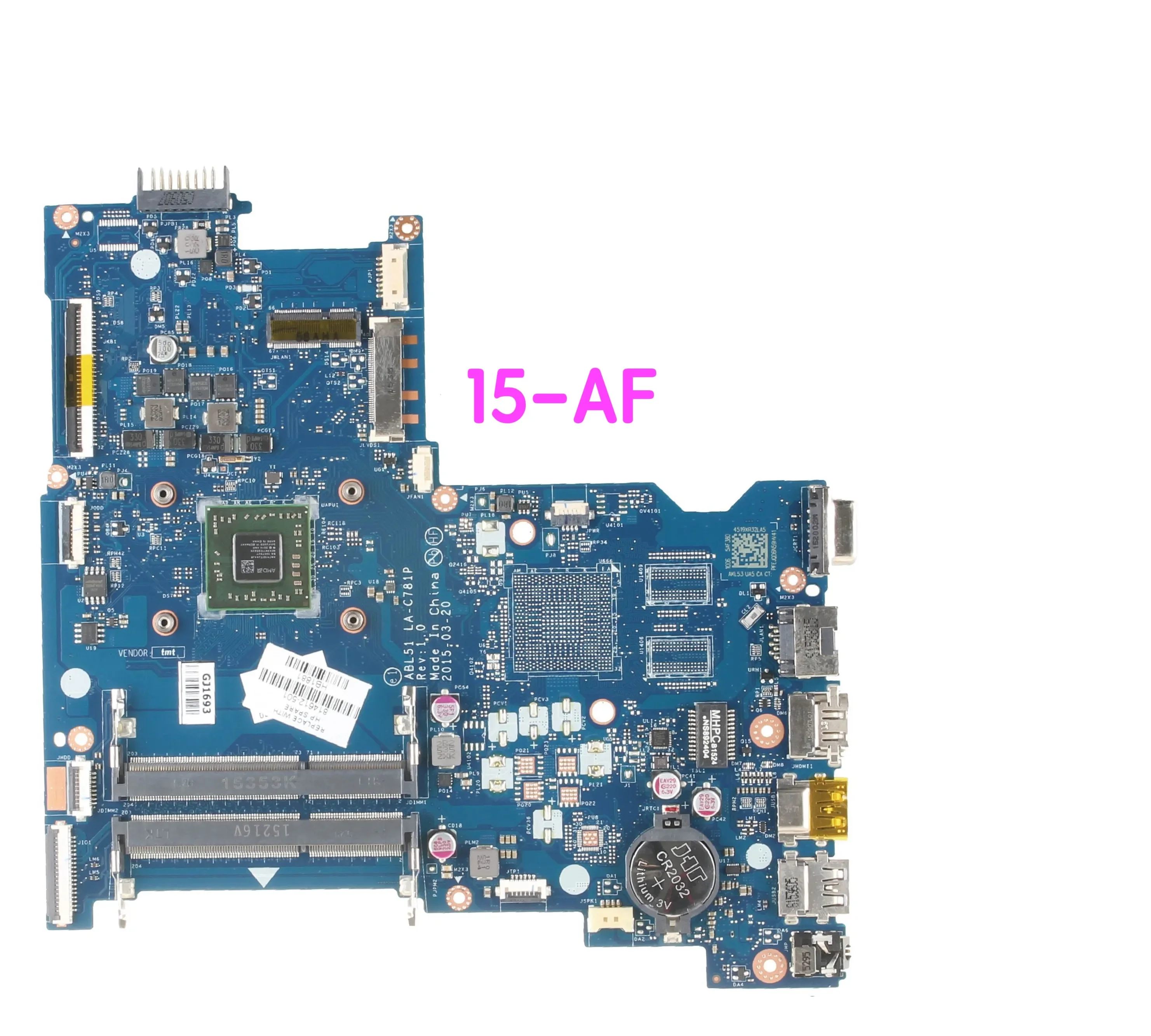 

Подходит для материнской платы ноутбука HP 15-AF 814612 -501 814612 -001 ABL51 LA-C781P REV: 1.0 Материнская плата 100% протестирована, полностью работает