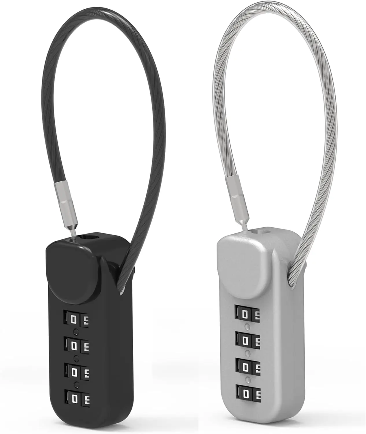 Small Combination Lock for Luggage Cable Lock with Code 4 Digit Padlock Combination for Suitcase Gym Locker Backpack Zipper