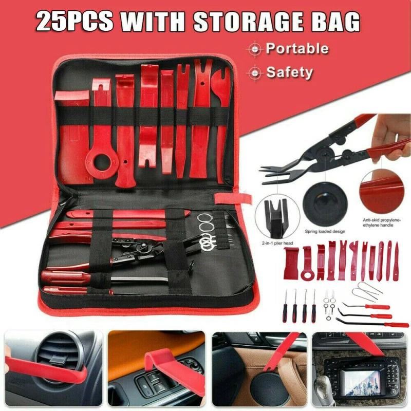 

Garage Tools Car Interior Removal Kit Plastic Trim Door Panel Disassembly Suit Auto Clips Puller Hand tool