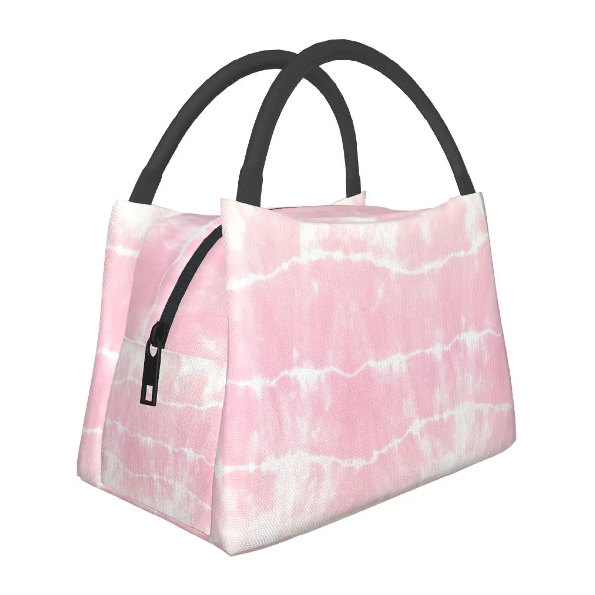 Peachy Pink Boho Tie Dye Lunch Bags Insulated Bento Box Lunch Tote Picnic Bags Cooler Thermal Bag for Woman Girl Travel