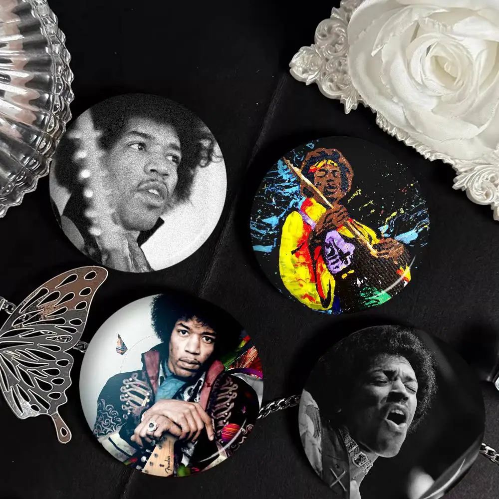 Singer J-Jimi HendrixS 32/44/58mm Handmade Pin Round Funny Snap-in Brooches For Backpack Cothes Accessories Badge Hat Decoration