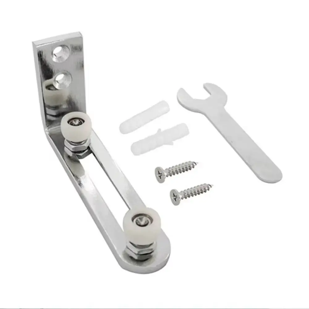 

Wall-mounted Barn Door Floor Guide Double Wheel Easy Installation Barn Door Swing Stop Adjustable Carbon Steel Bottom Guide