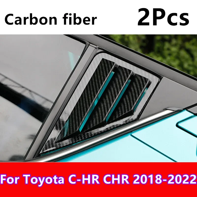2X Carbon FIber Side Window Louver Shutter Cover For Toyota C-HR CHR 2018-2022