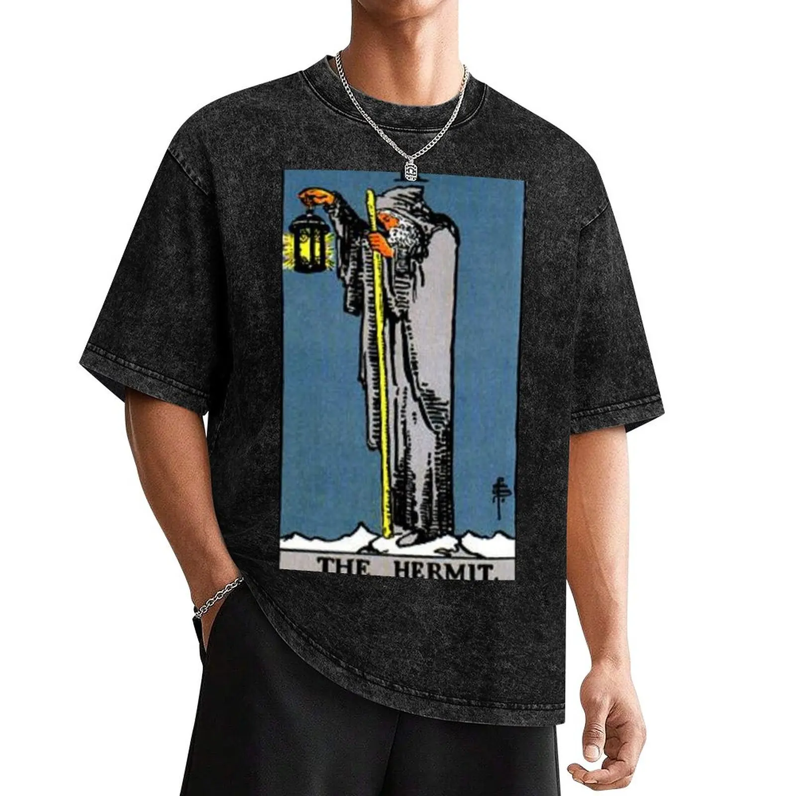 The Hermit Tarot T-Shirt graphic t shirt vintage Luxury man vintage clothes summer tops men t shirts high quality