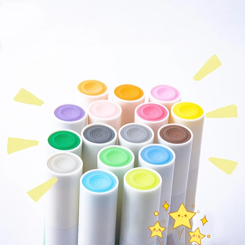 4pcs Nature Code Art Marker Pens Set Soft Brush Acrylic Painter for Drawing Lettering School F7380