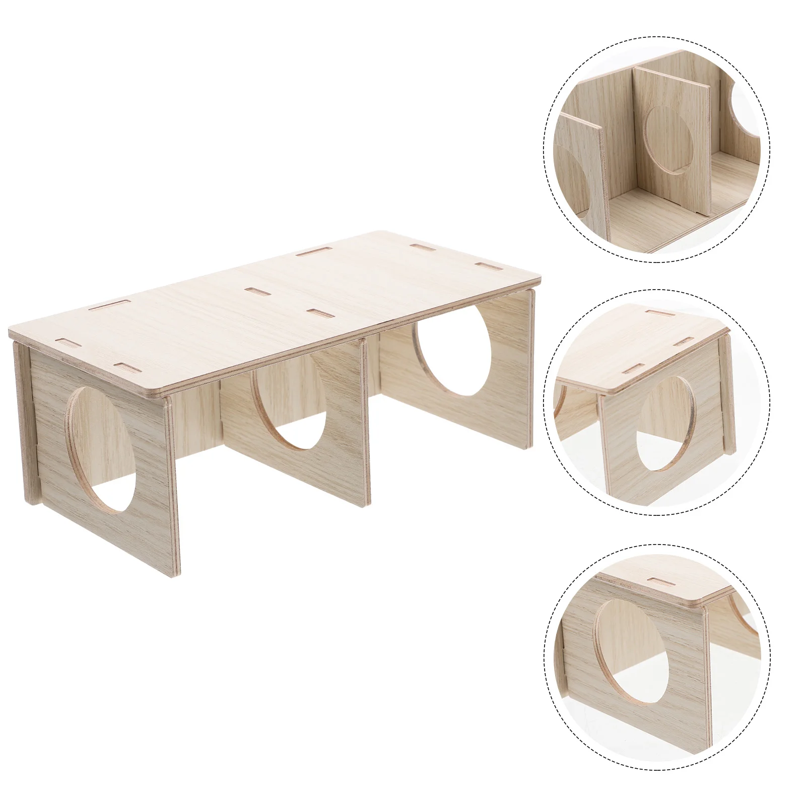 

Solid Wood Hamster House Hideout Multi use Sleeping Cabin for Small Pets Teeth Grinding Toy Yellow Wood Guinea Pig