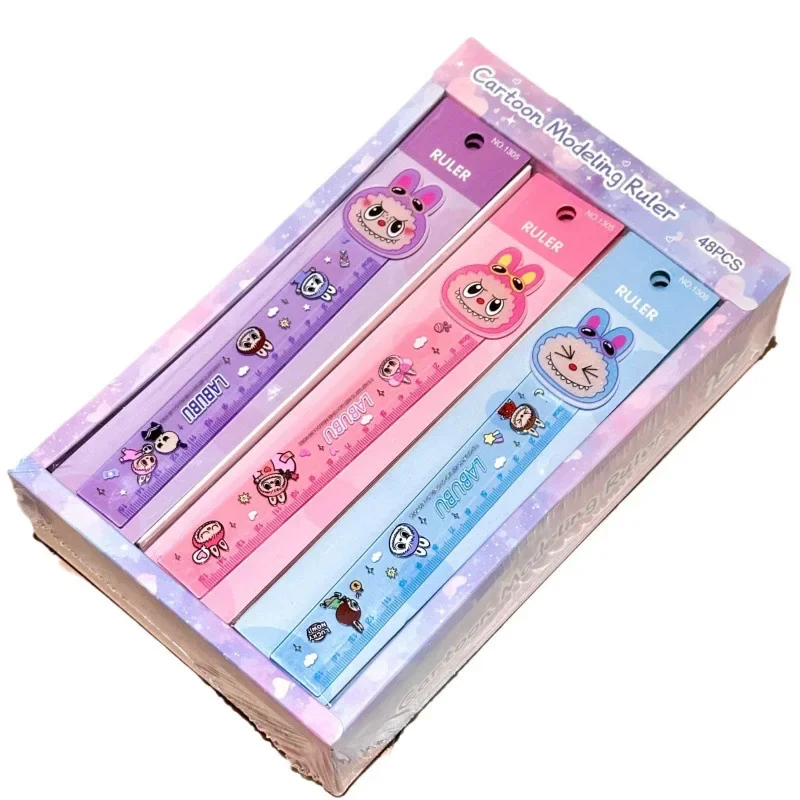 Simpatico cartone animato Studente Accessori di cancelleria in plastica 15 cm Righello trasparente Moda Anime Regalo per ragazzi e ragazze