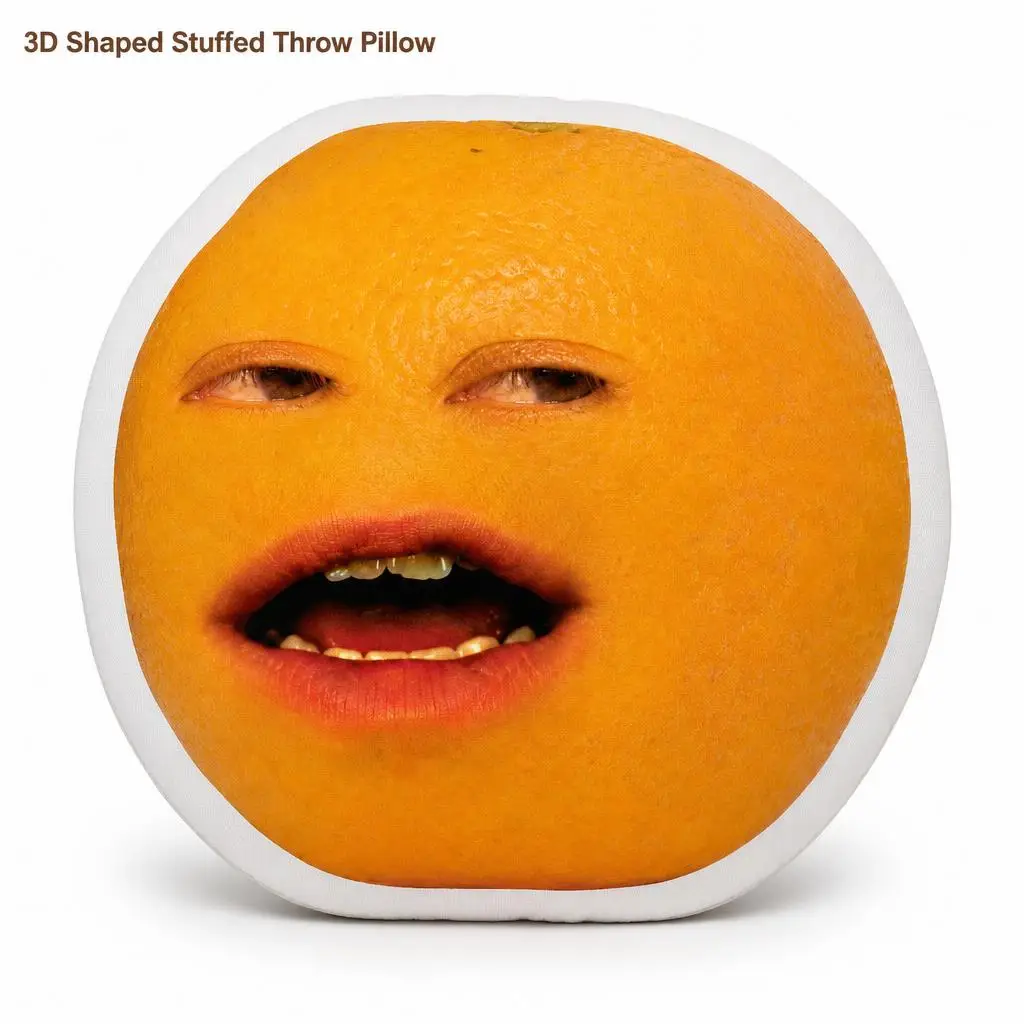 Talking Orange Funny Face Meme Plush Pillow Cushion Irregular Stuffed Throw Pillow Home Decor Gift Sofa Bed