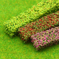 3Pcs/Set Dollhouse Simulation Mini Shrub Strips Bush Flower Static Vegetation Groups Scenery Model Doll House Street Side Decor