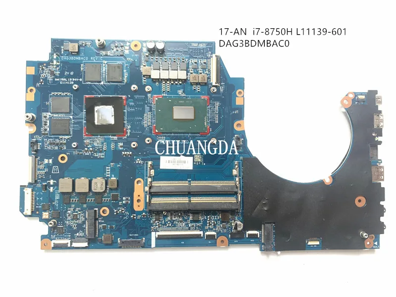 

For HP 17-AN110NR 17-AN Laptop Motherboard L11139-601 L11139-001 GTX1050Ti 4GB i7-8750H G3BD