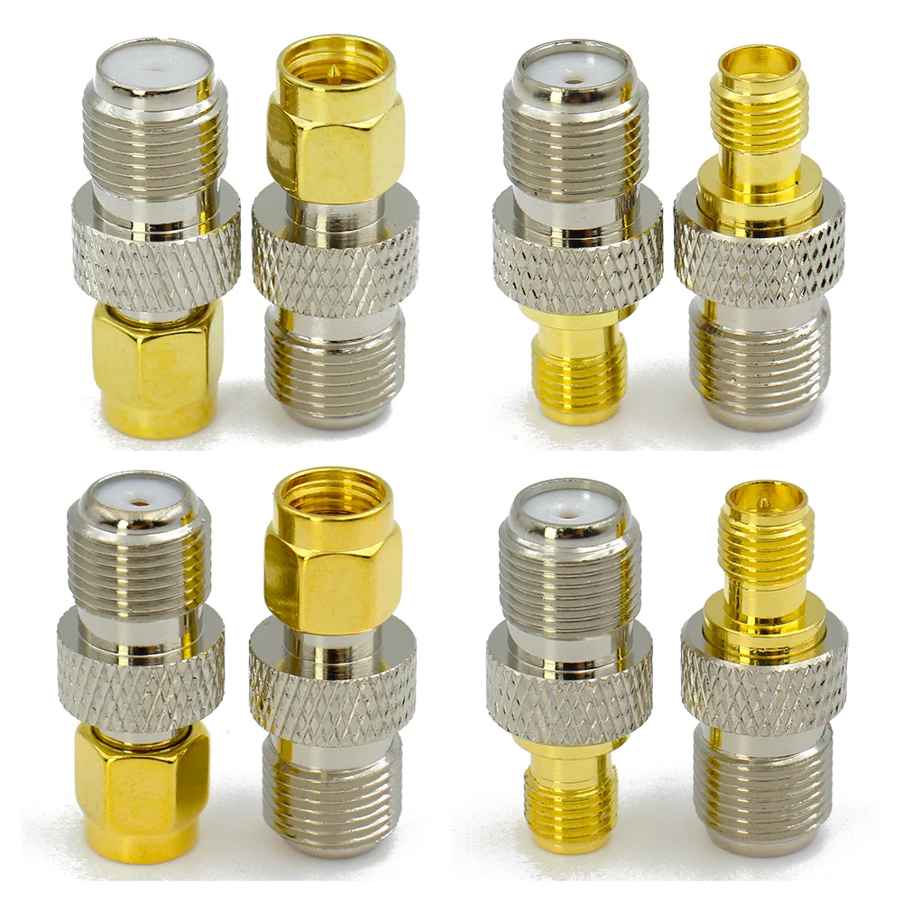 [MY] F TV to SMA Female Male Straight Connector RPSMA To F Quick Plug RF Adapter Coax Connector Brass Gold Plated High Quality