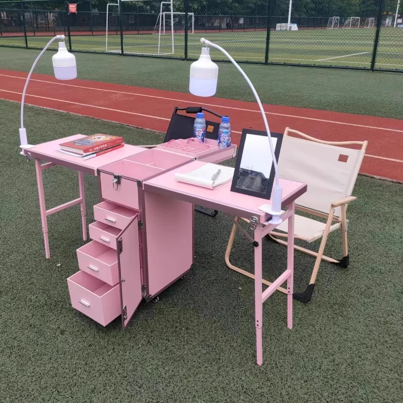 Mobile Station Nail Desk Table Portable Recording Manicure Nail Desk Makeup Organizer Scrivania Per Unghie Salon Furniture