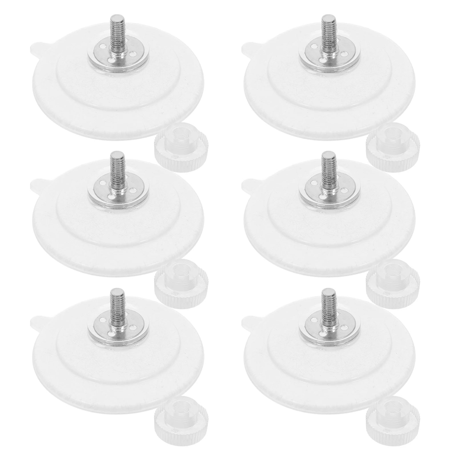 

6pcs Suction Cup Nut Set Clear 45mm PVC Heavy Duty Adhesive Pads Screw Hooks Bathroom Car Furniture Legs Transparent