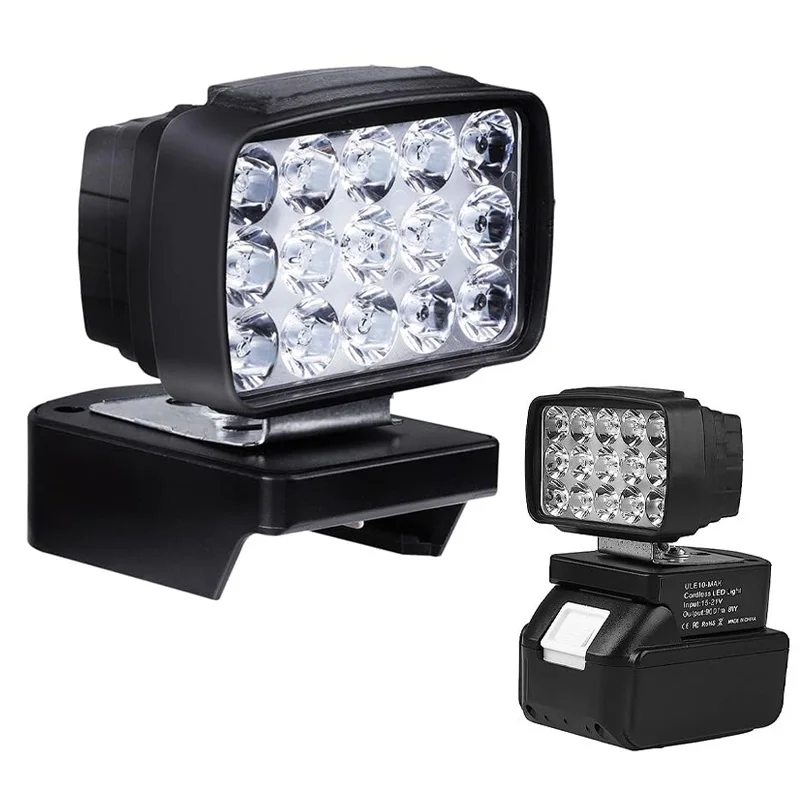 Cordless Recarregável Led Luz Trabalho Lanterna para Makita 18v Lithium Battery 900lm Holofote ao ar Livre Camping Luz Jobsite 8w