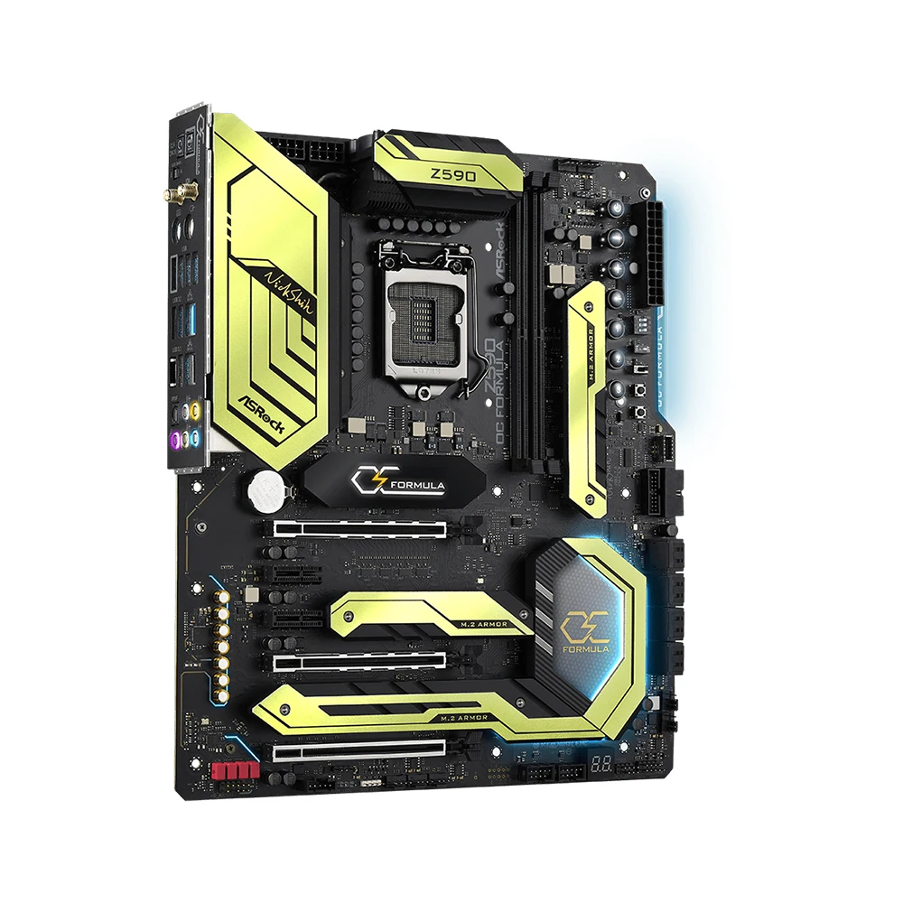 ASRock Z590 OC FORMULA Motherboard LGA1200 Supports i9-11900KF i7-10700K i5-10400F i5-11600K CPU Intel Z590 DDR4 6000MHz M.2 ATX