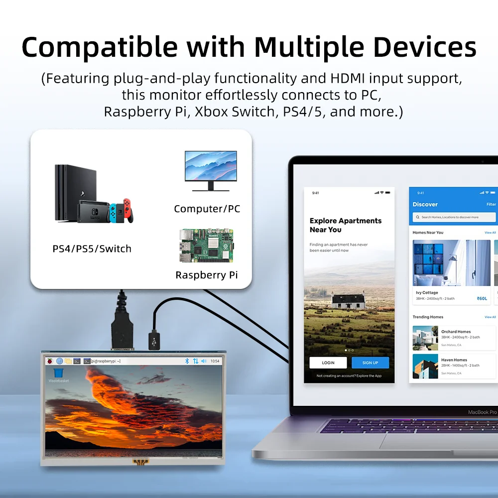 Imagem -04 - Tela de Toque Resistiva para Raspberry pi Tela Lcd Hdmi em 800x480 Raspberry pi 4b 3b 3b 2b b Mais 3a a Mais Zero w Zero