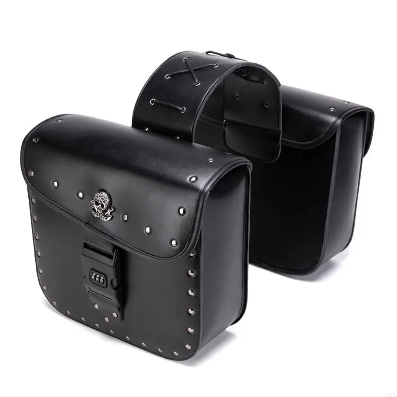 

2025 New Motorcycle Saddlebags Spacious Waterproof Storage Removable PU Leather Design 2x