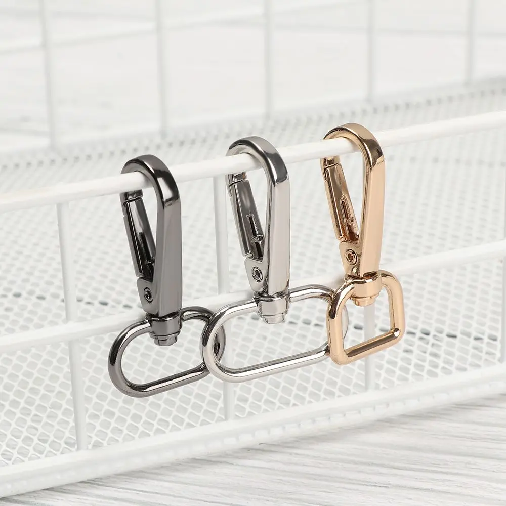 5pcs Metal DIY KeyChain Split Ring Lobster Clasp Collar Carabiner Snap Bags Strap Buckles Hook