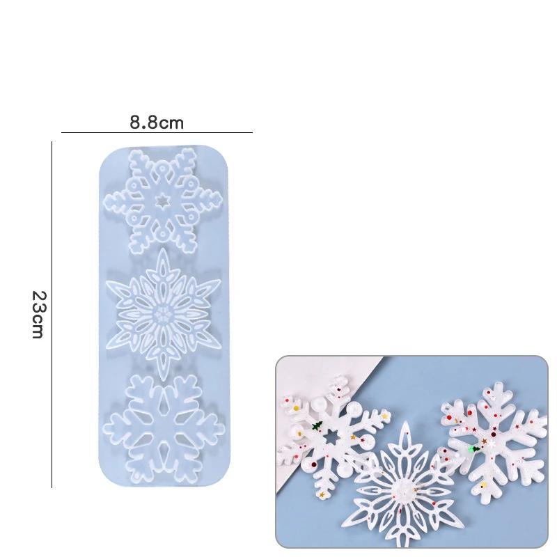 Silicone Christmas Snowflake Mold Resin Craft Mould for Winter Jewelry Pendants Christmas Tree Ornaments & Holiday Embellishment