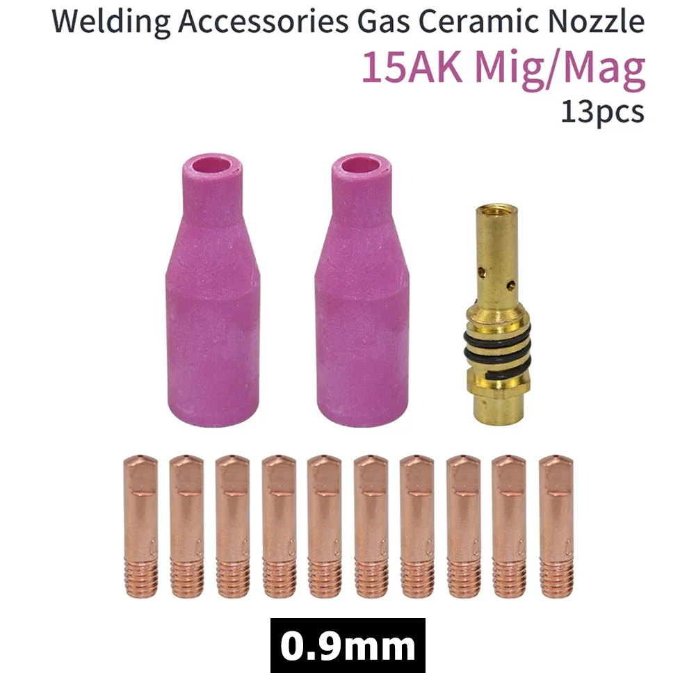 

For 15AK MIG Torch Welding Nozzle Argon Gas Ceramic Nozzle Holder Contact Tip 0.6mm 0.8mm 0.9mm 1.0mm 1.2mm Welding Torch