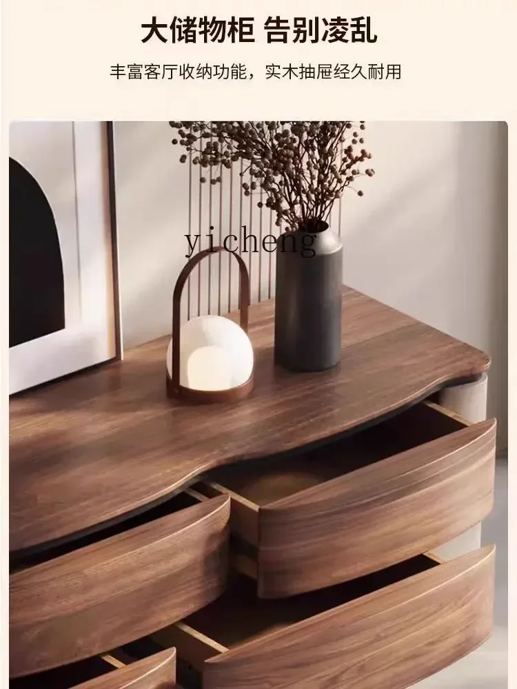 

TQH-i7.7 walnut color special-shaped coffee table TV cabinet high-end middle and ancient style living room tea table home decor