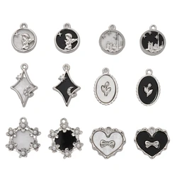 1pcs Alloy Heart Moon Shape Unique Charms Pendant Hole 1.5mm DIY Handmade Jewelry Bracelet Necklace Earring Making Accessories