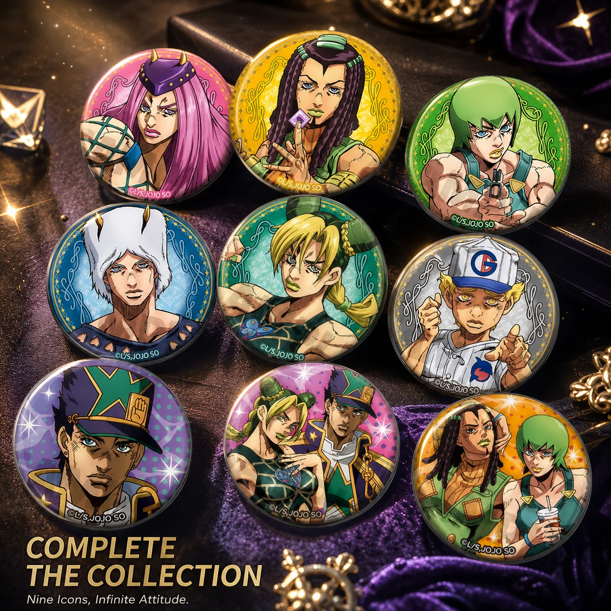 JoJo's Bizarre Adventure Stone Ocean - Articles d'anime : Pin's, Pendentif, Porte-clés, Breloque, Cosplay, Visa, Jolyne Pucci, Jotaro