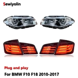 Auto LED Faro + Fanale posteriore Assemblaggi Per BMW F10 F18 2010-2017 Auto Nebbia DRL Freno Indicatore di direzione Lampada Plug and Play