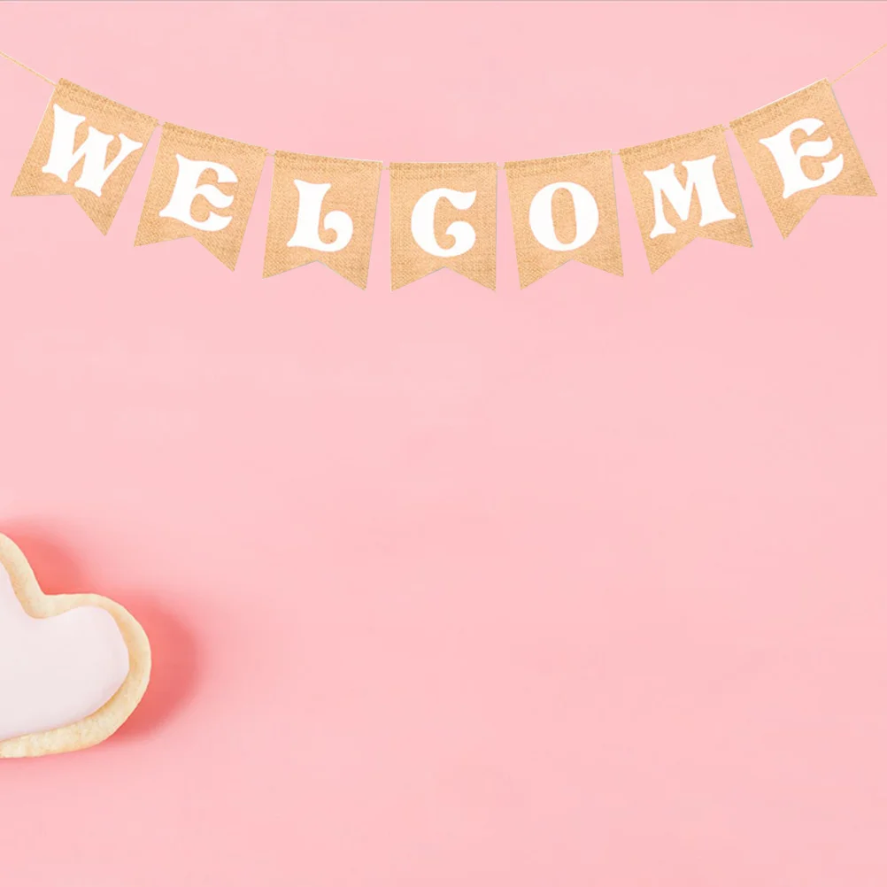 رسالة راية أعلام 5 "عرض × 6.7" H الخيش الرايات للحزب ترحيب ديكور عيد الميلاد الزفاف عطلة جارلاند الديكور #2