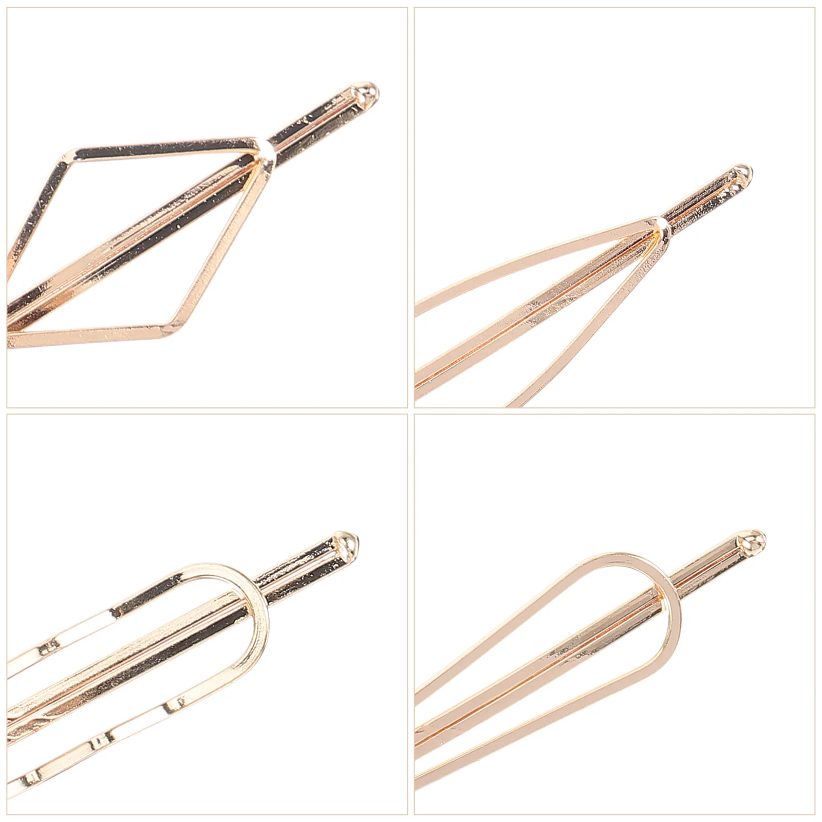 

8Pcs Golden Hair Clips Chic Geometric Hairpins Barrettes for Women Exquisite Headdress Smooth Gentle Look Hair Clips Accessories