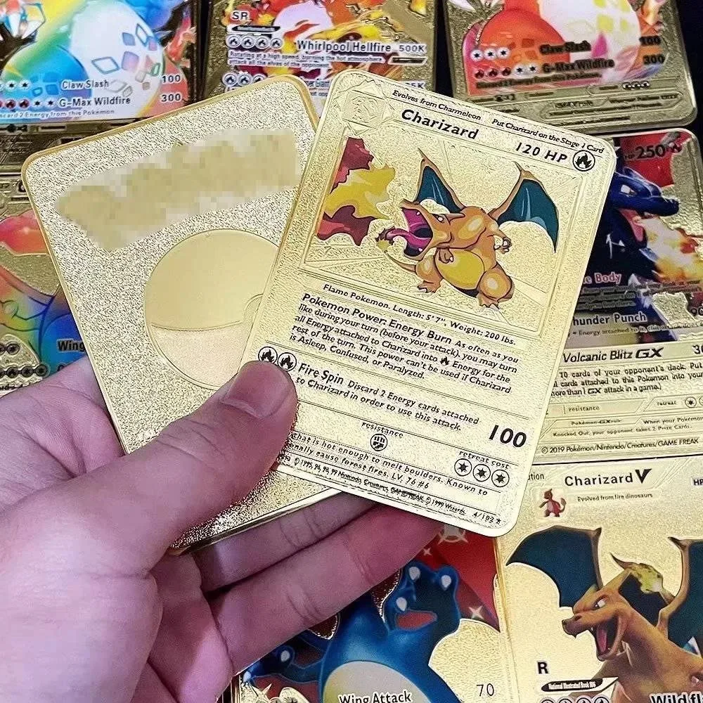 55 Pcs (5gx+3vstar+47v-Max) Rainbow Gold Foil Assorted Cards Gx V-Star V-Max Charizard Card Card Set Children'S Birthday Gift