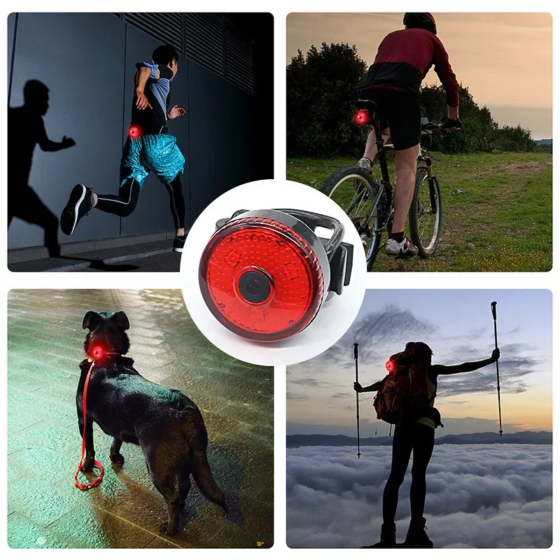 Faro trasero de bicicleta, luz de advertencia LED impermeable, luces luminosas de conducción nocturna para bicicleta de montaña, luces de seguridad para mascotas