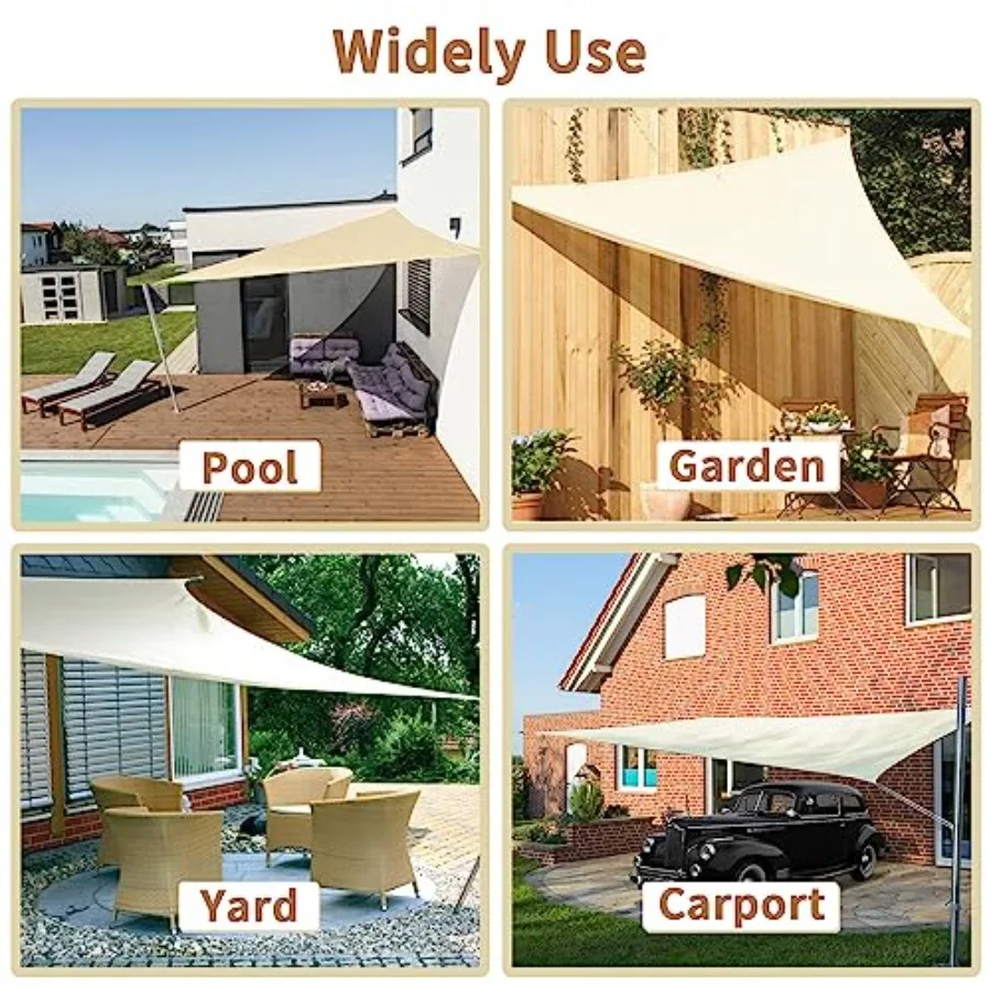 ผ้าคลุมกันแดดทรงสี่เหลี่ยมจัตุรัสขนาด 10'x10' กันน้ำ ป้องกันรังสียูวี 95% สำหรับสวนกลางแจ้ง ลานเฉลียง งานปาร์ตี้ สนามเด็กเล่น ผ้าคลุมกันแดดที่ทนทาน